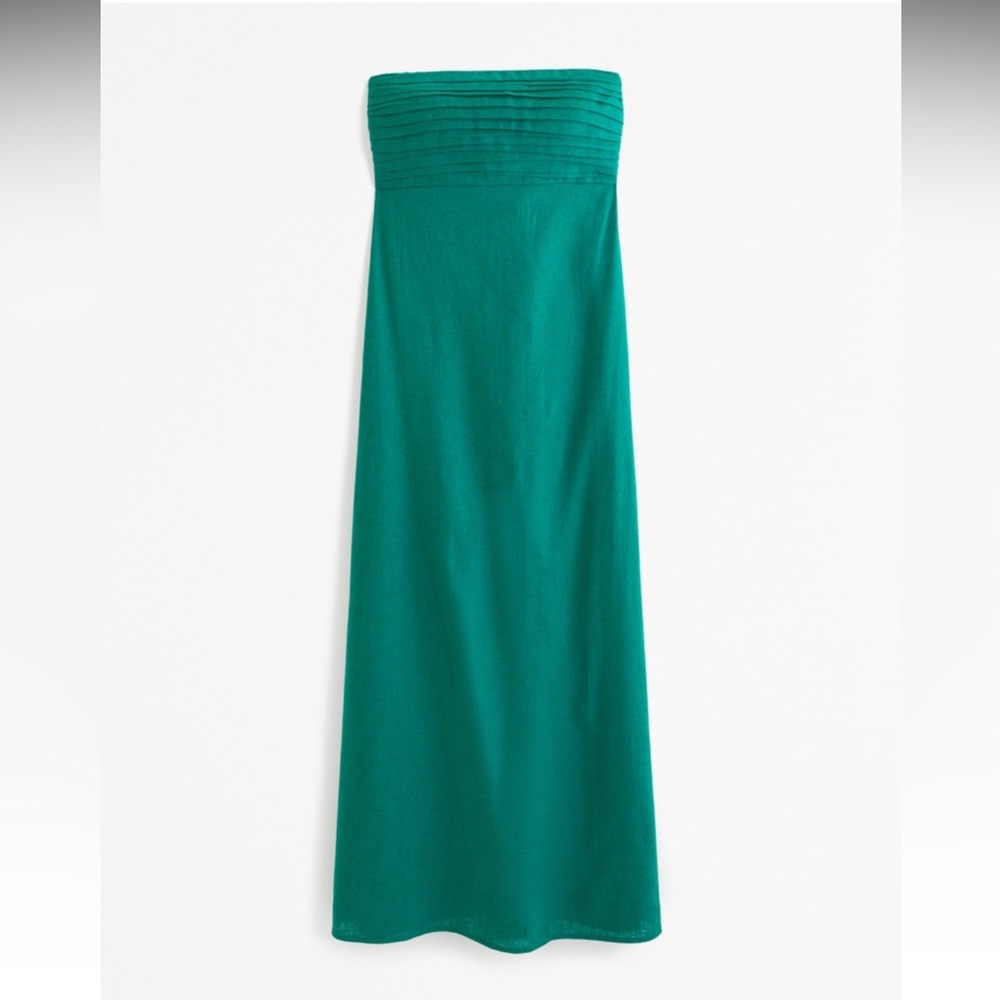 A&F Emerson Strapless Linen-Blend Maxi Dress (Size: Large Petite)